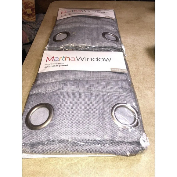 Pair MARTHA WINDOW  Grommet Panel 50” X 84"  Gray Storm Front - Picture 6 of 6